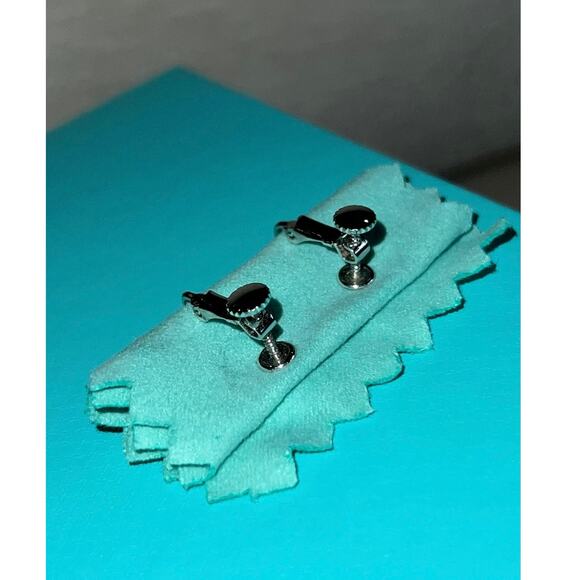 Christian DIOR Star Logo Silver Tone with Gold Tone Clip On Earrings Authentic - Picture 4 of 9